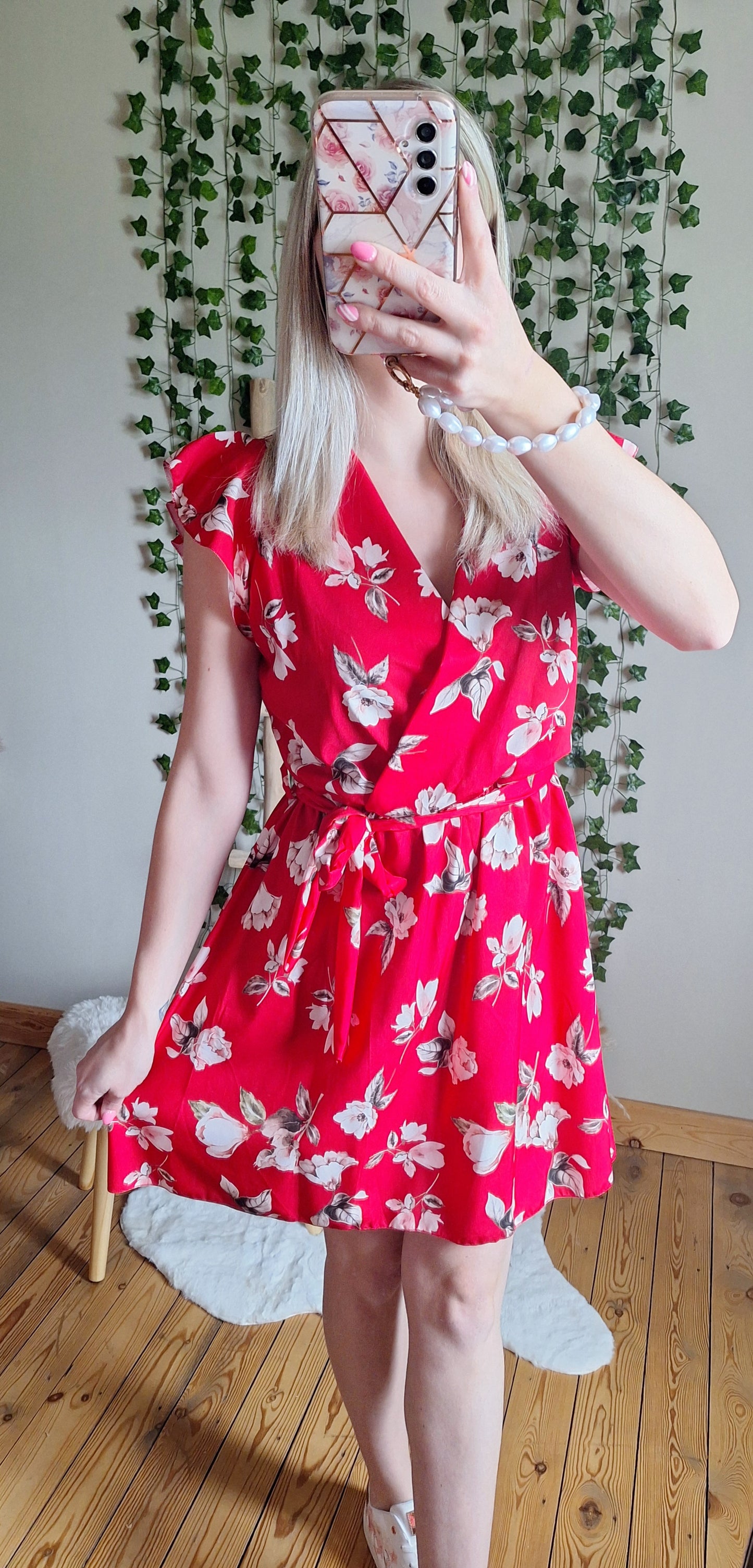 Robe à fleurs | Rouge