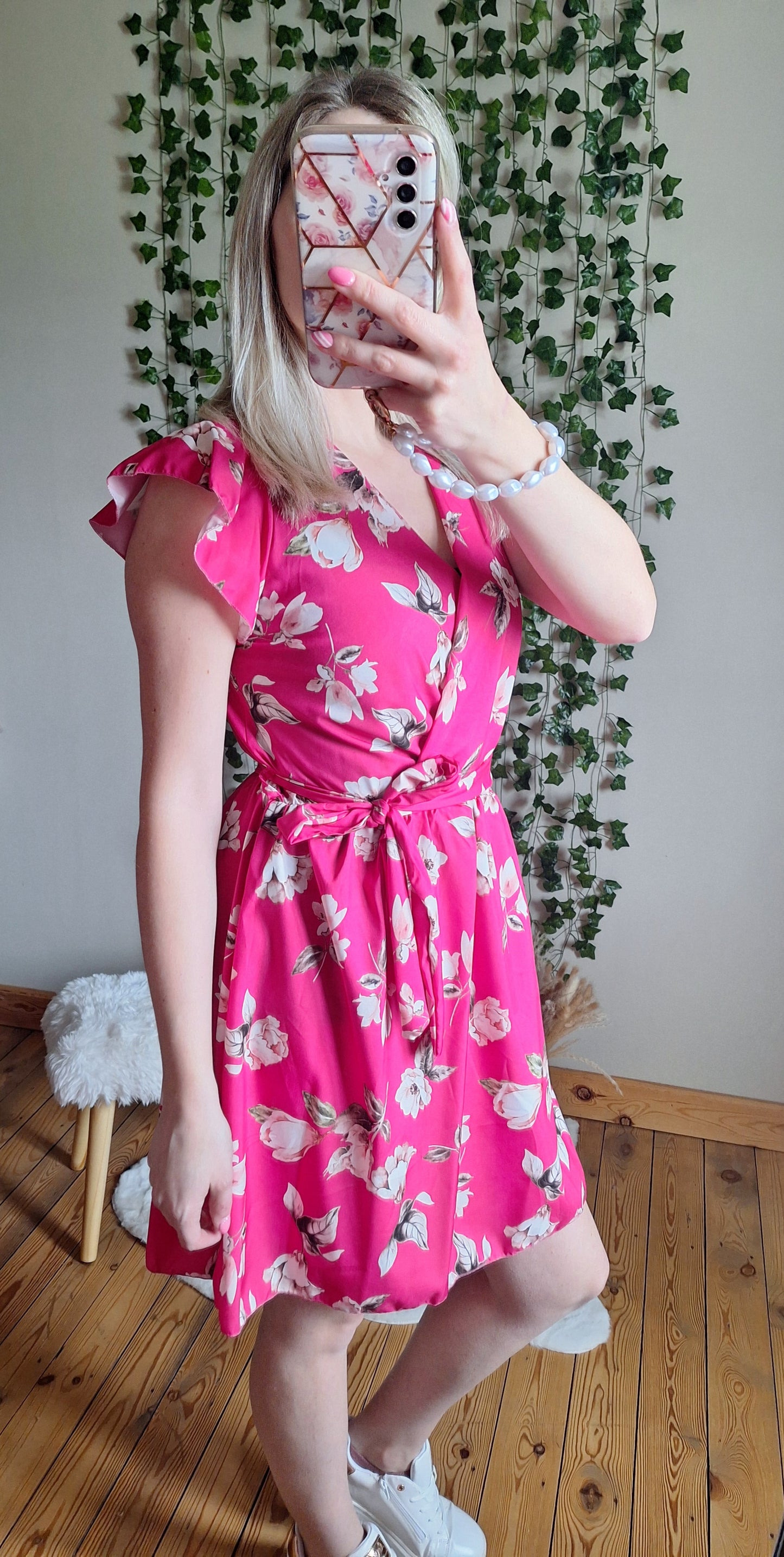 Robe à fleurs | Fuchsia