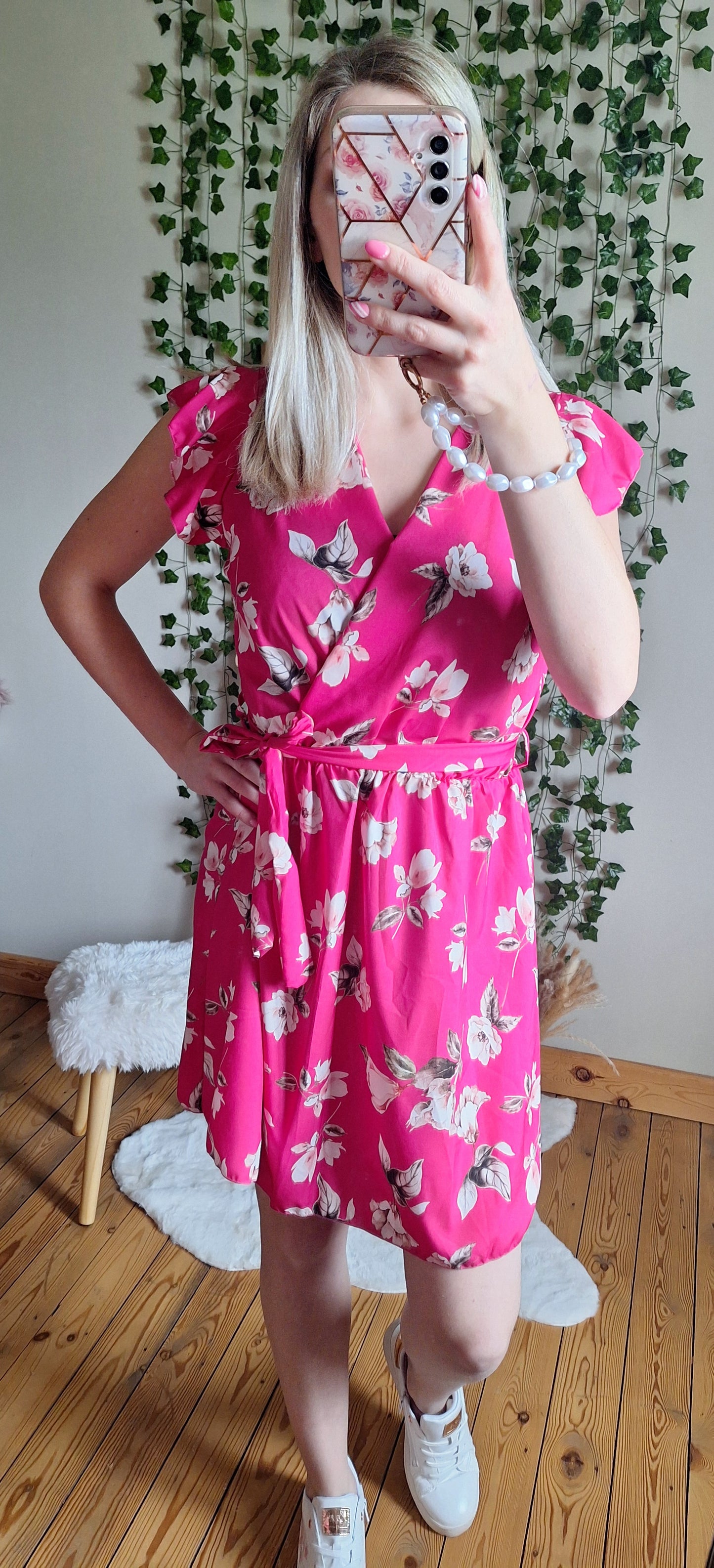 Robe à fleurs | Fuchsia