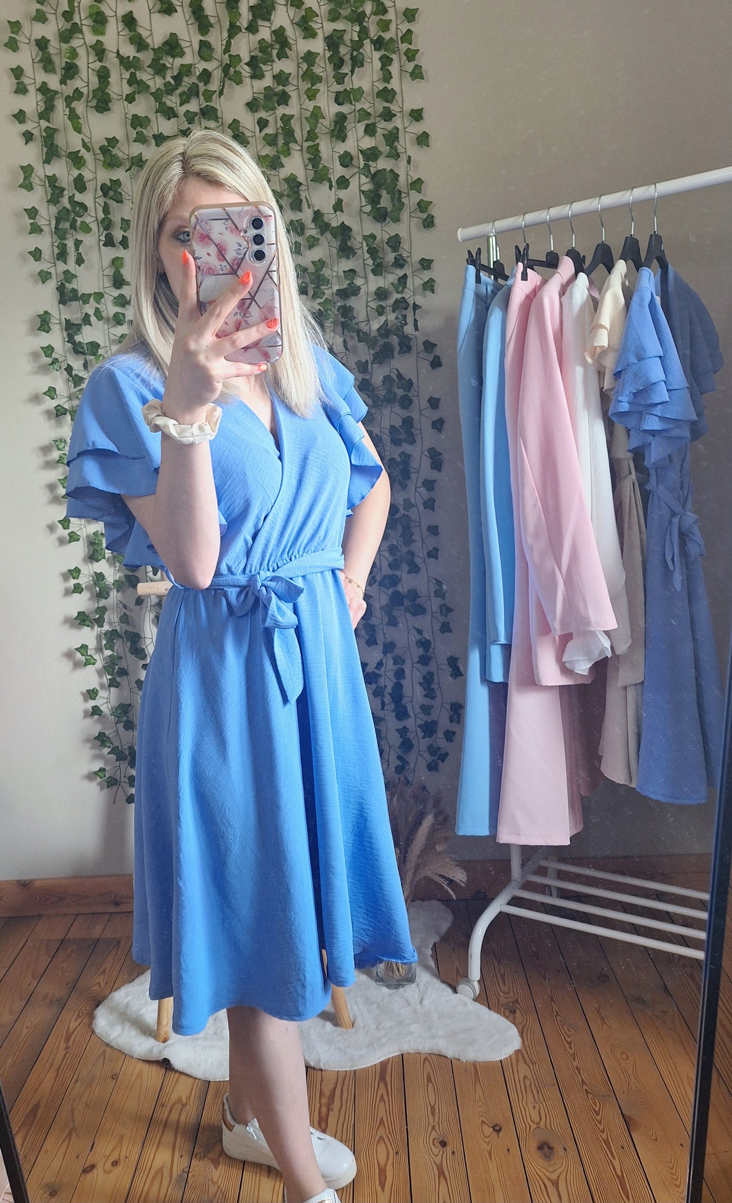 Mia Ruffle Dress | Blauw