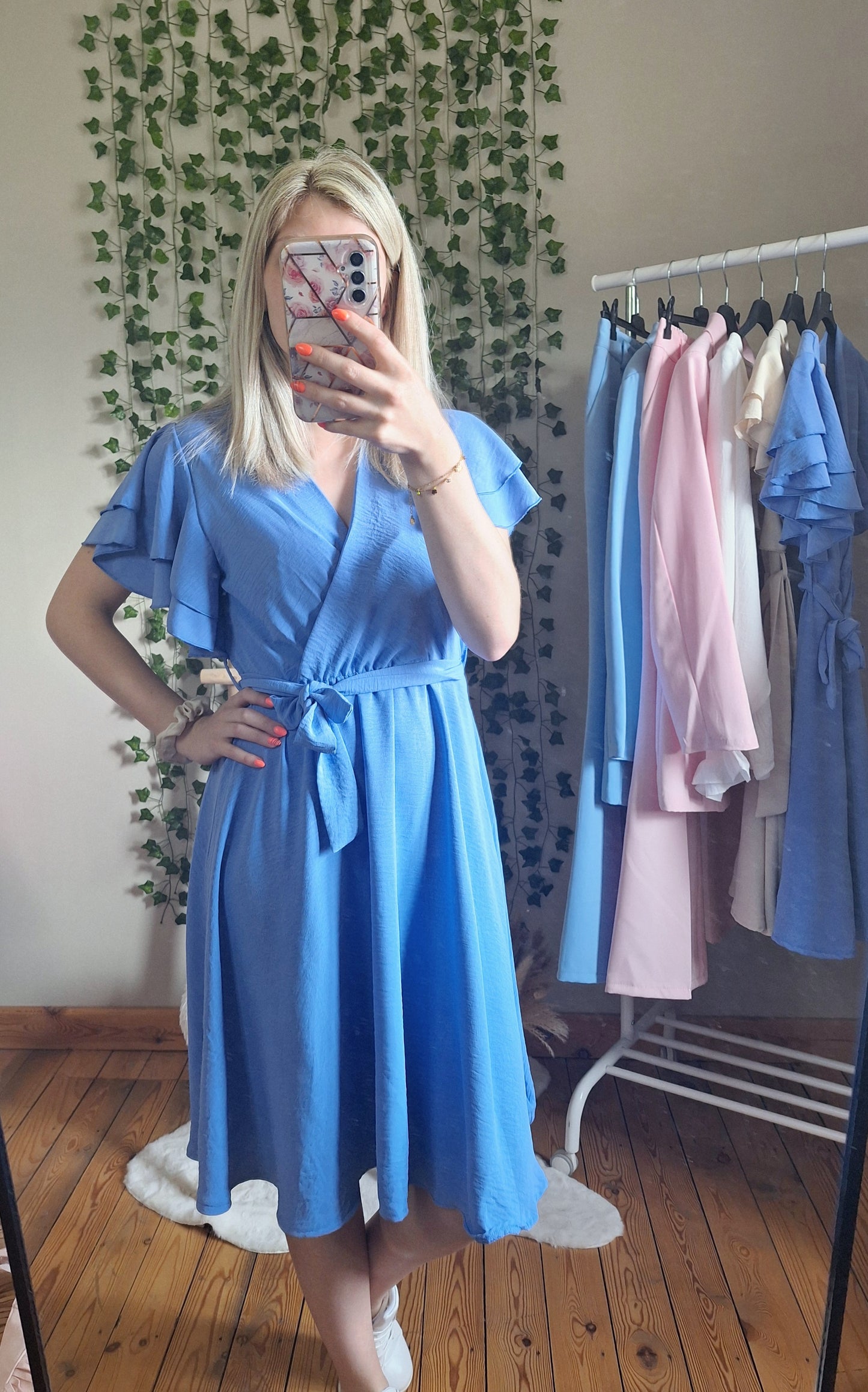 Mia Ruffle Dress | Blauw