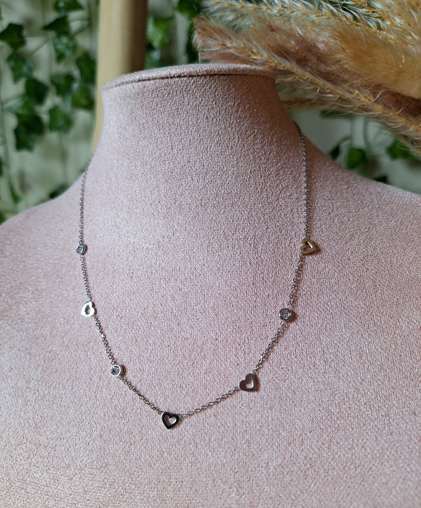 Hart Diamant Ketting | Zilver