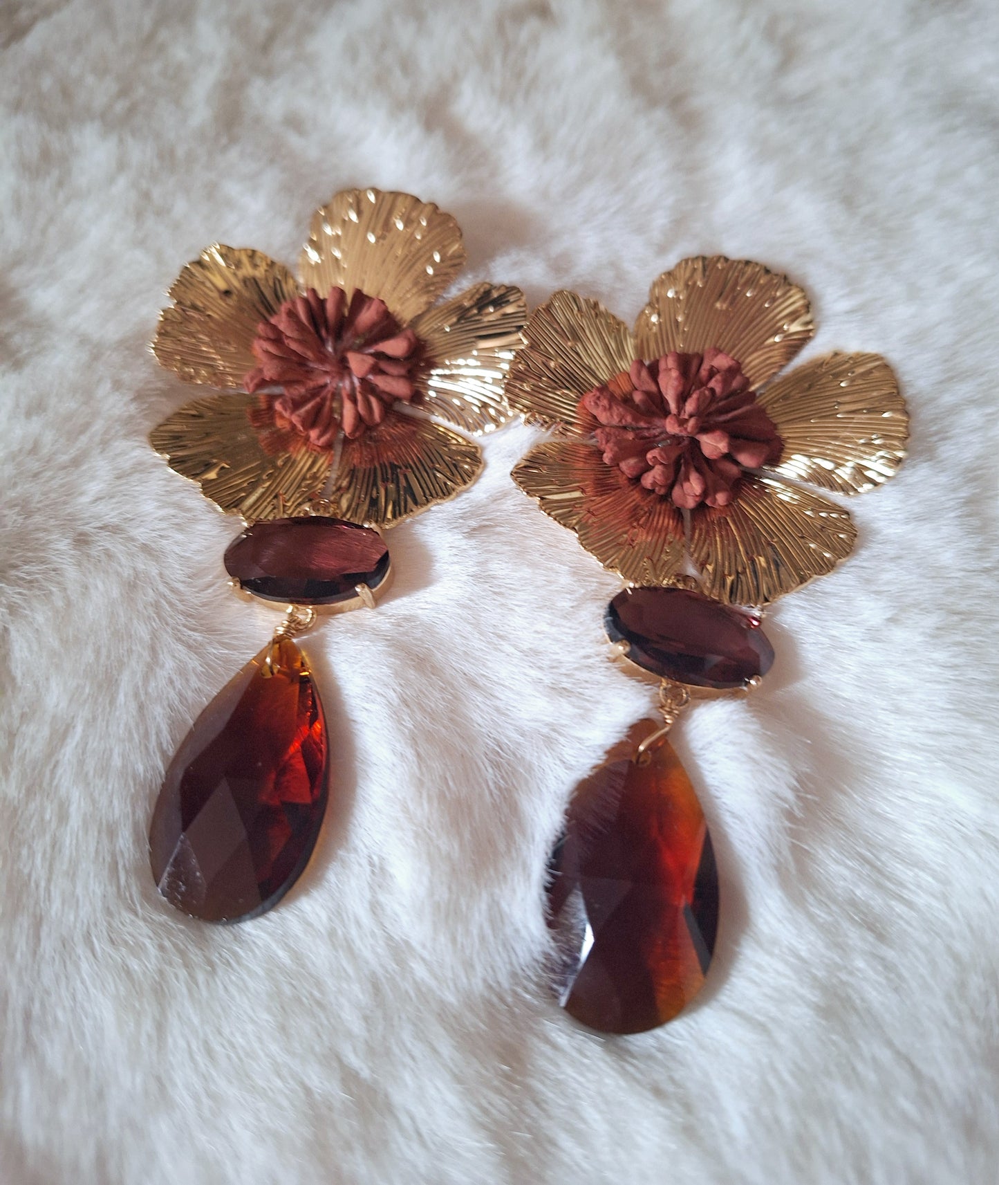 Blooming Oorbellen | Brown