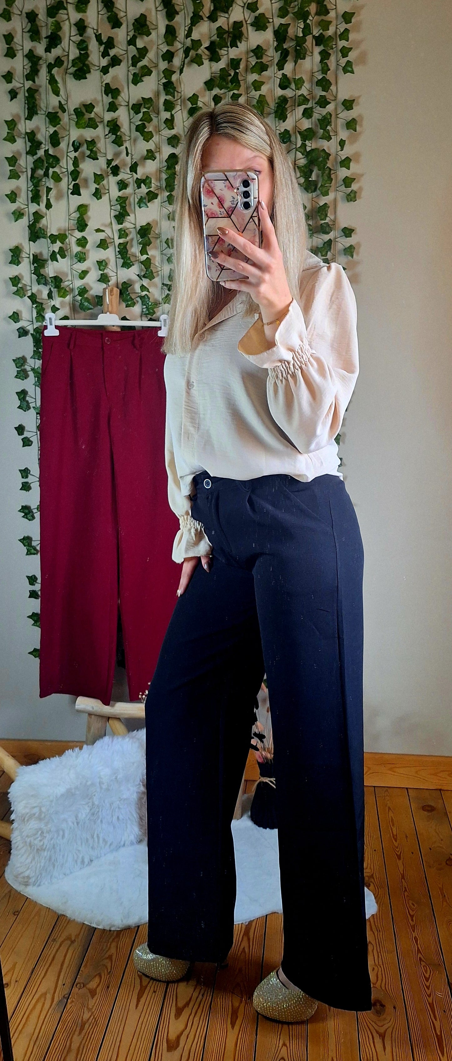 Amélie Wide Leg Pants | Zwart