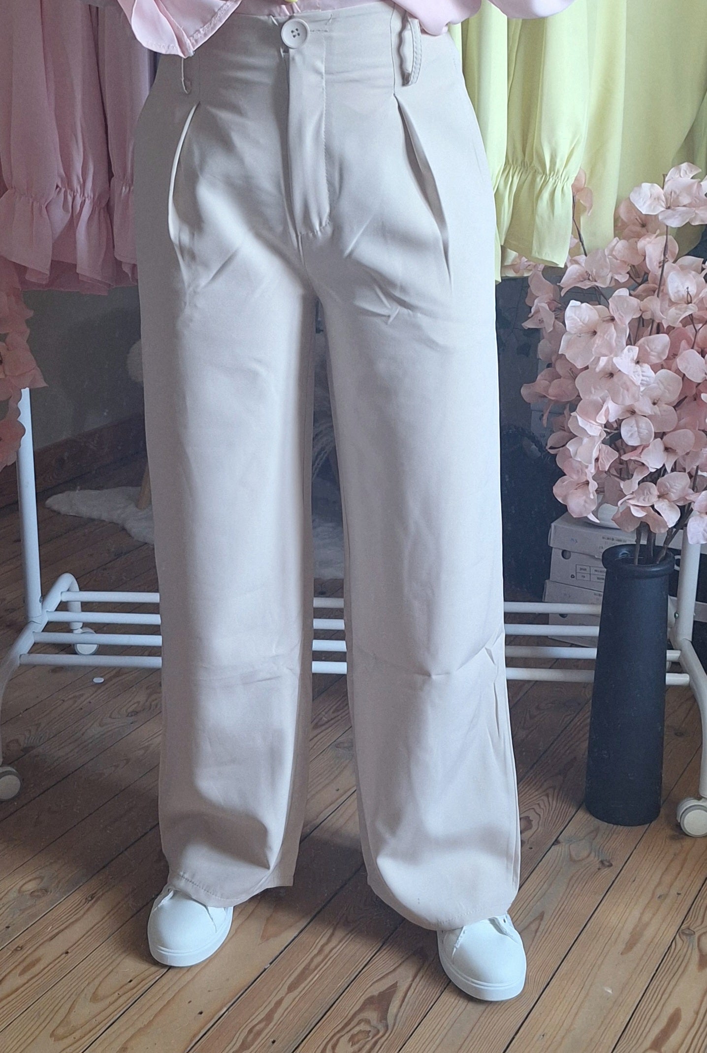 Wide Leg Pants | Beige
