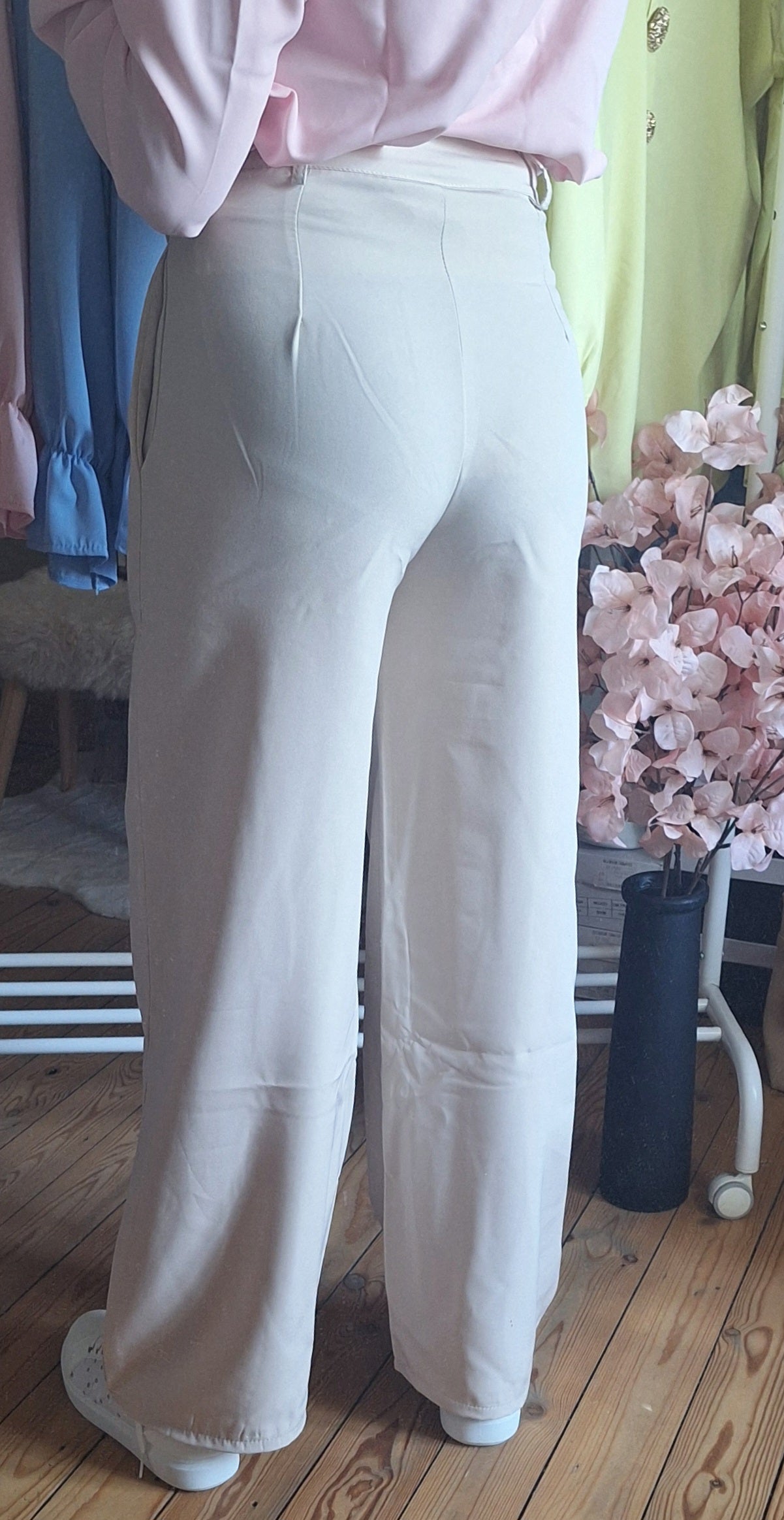 Wide Leg Pants | Beige