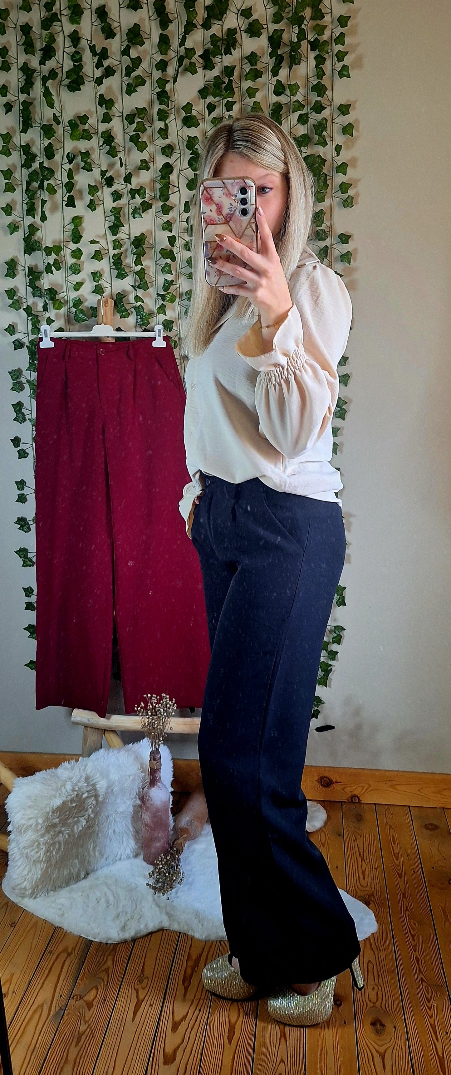 Amélie Wide Leg Pants | Zwart