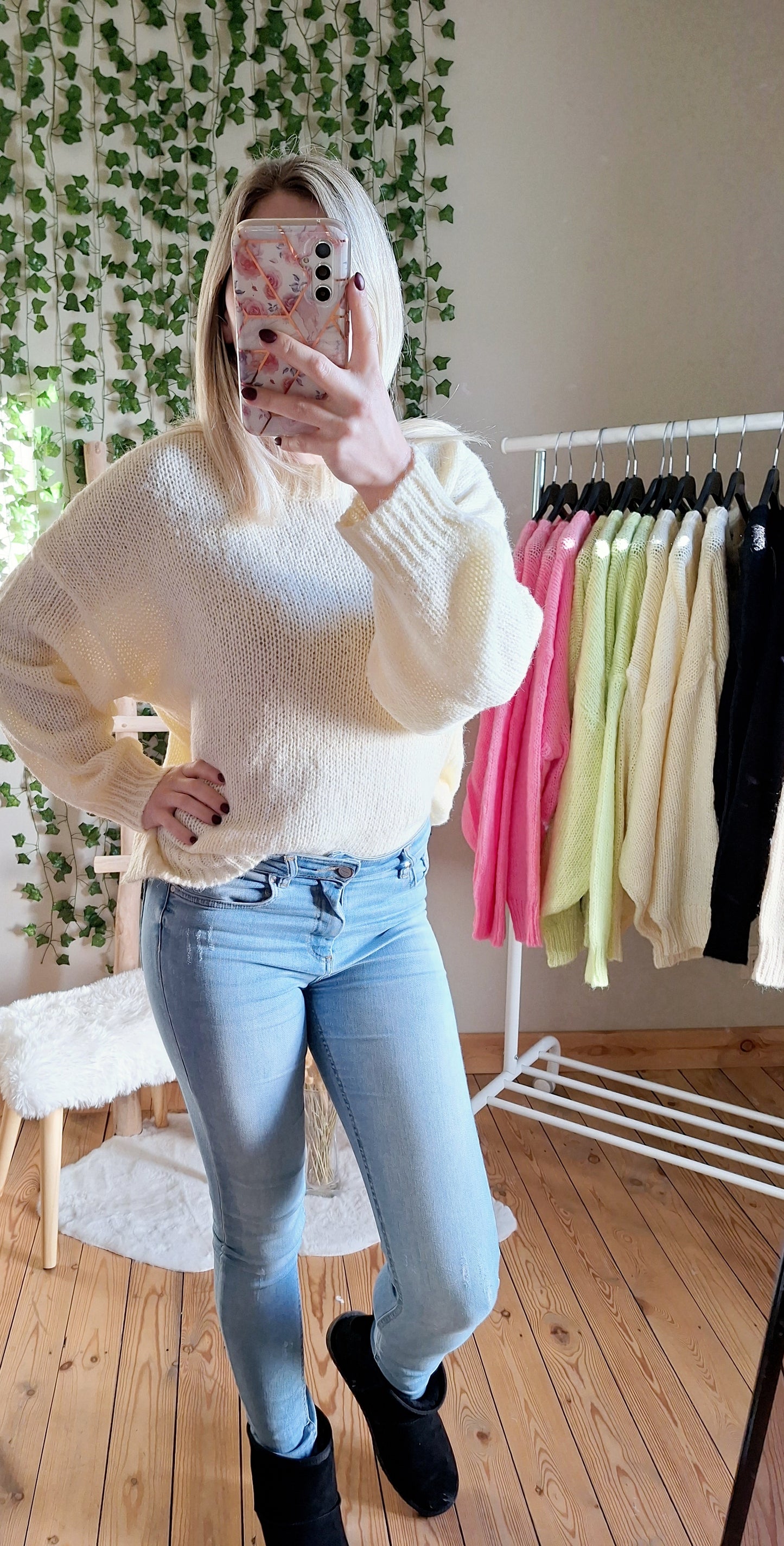 Pull confortable | Blanc cassé