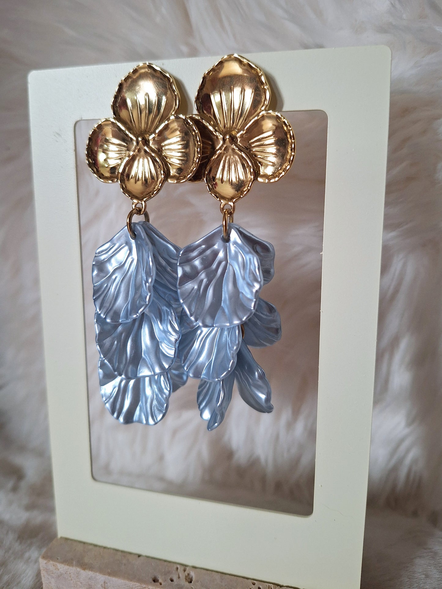 Bloemen Oorbellen | Lichtblauw