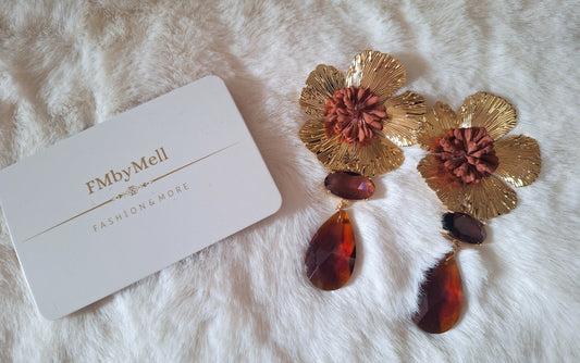 Blooming Oorbellen | Brown