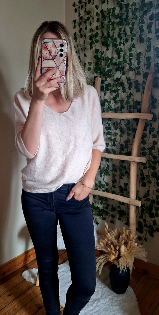 Billy Sweater V-Hals | Beige