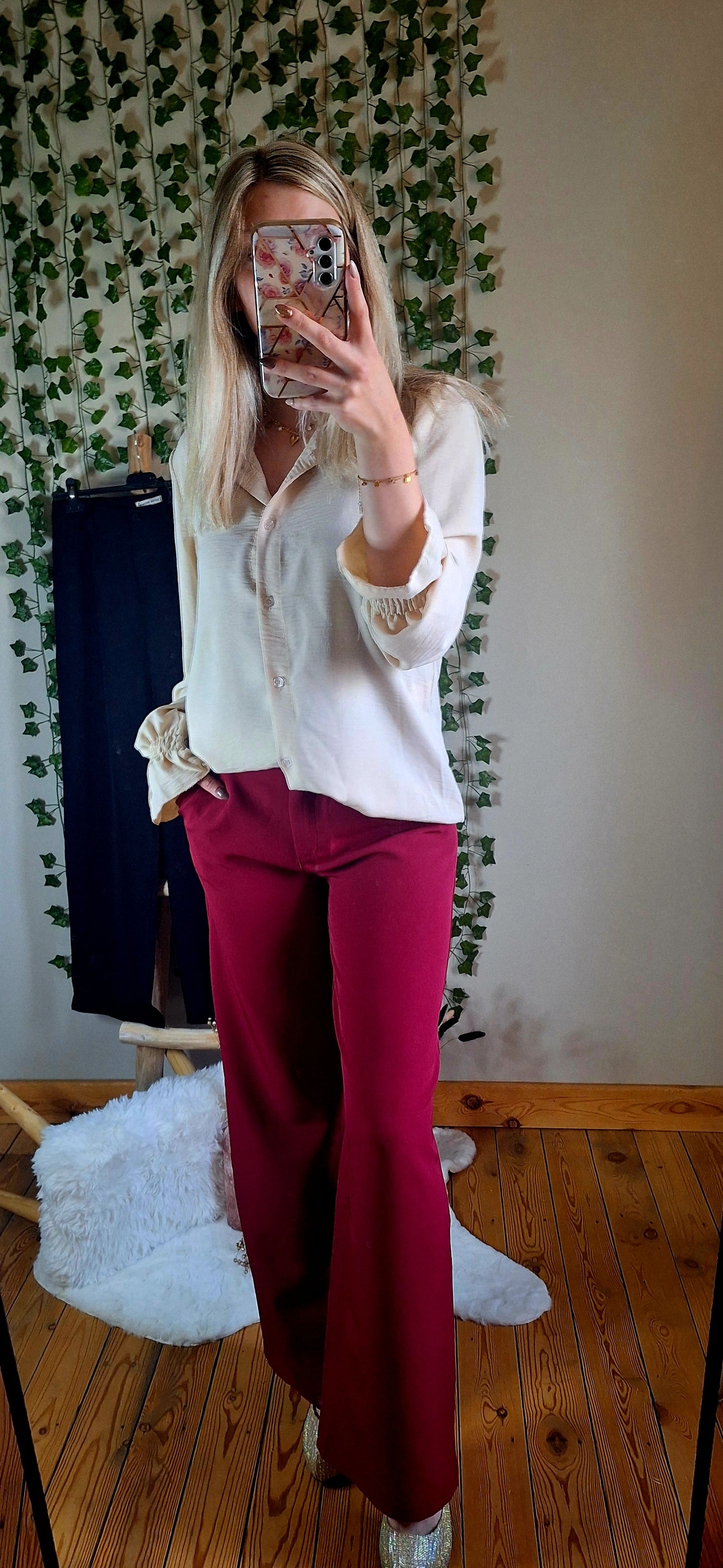 Amélie Wide Leg Pants | Burgundy