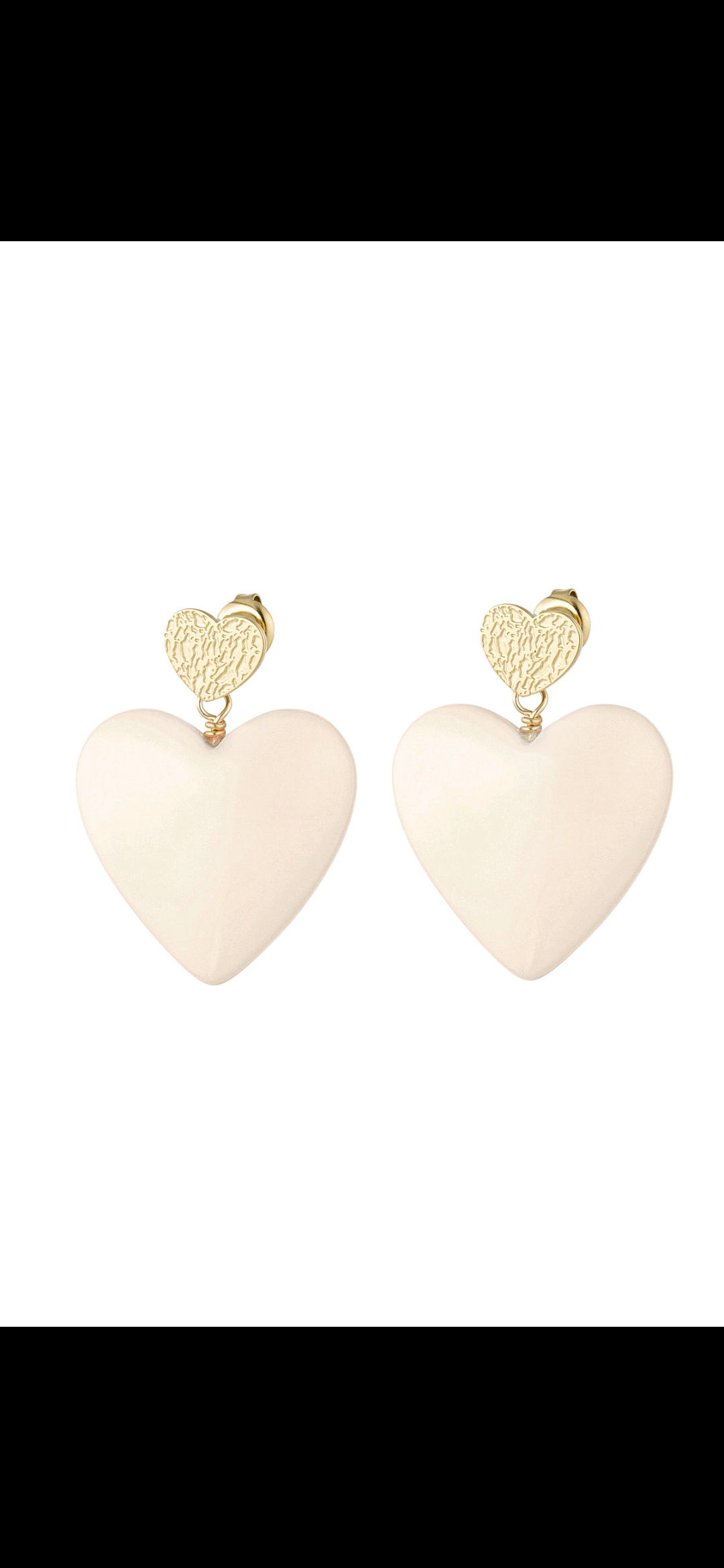 Boucles d’oreilles coeur | Beige