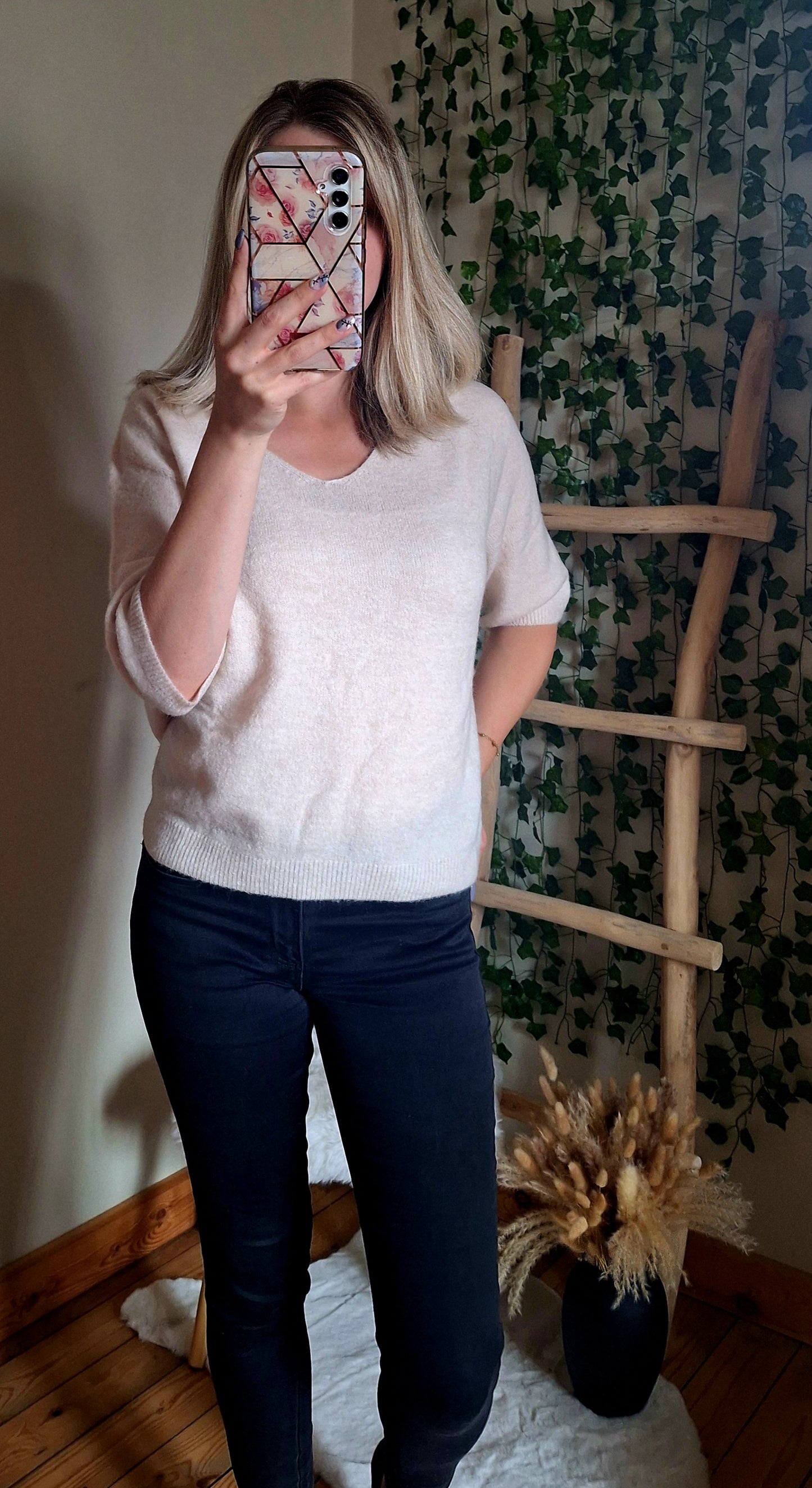 Billy Sweater V-Hals | Beige