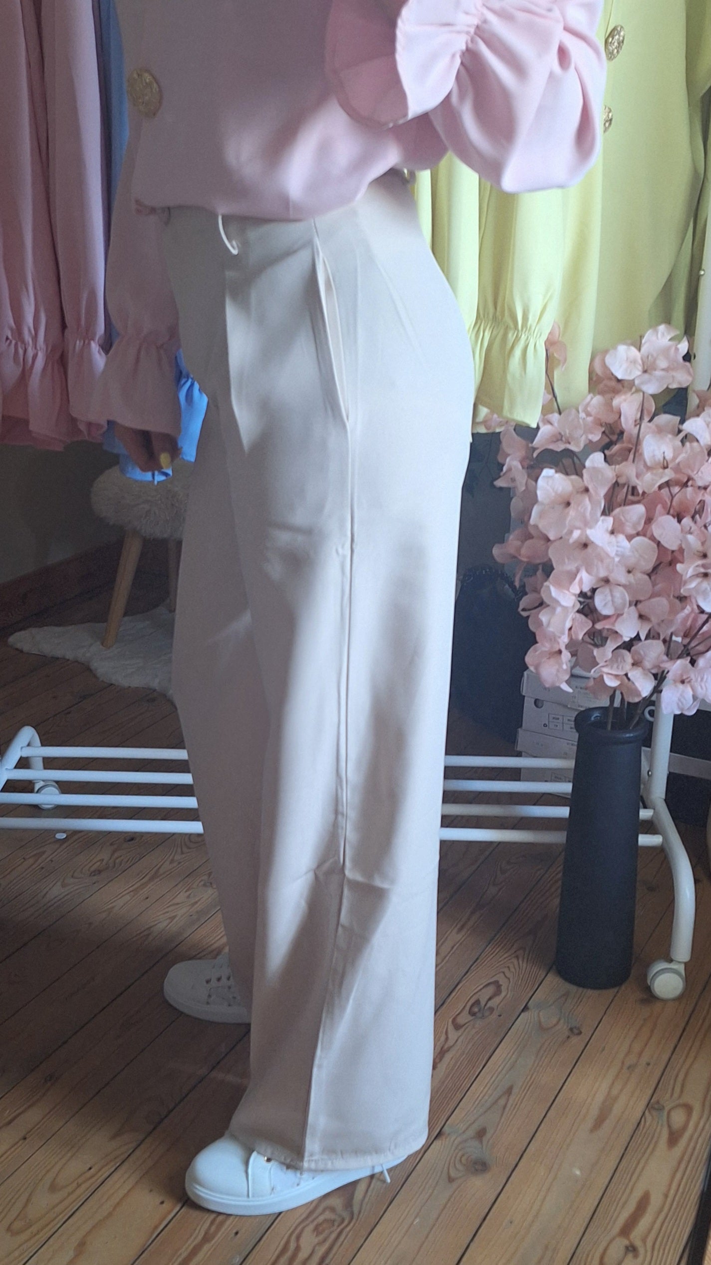 Wide Leg Pants | Beige