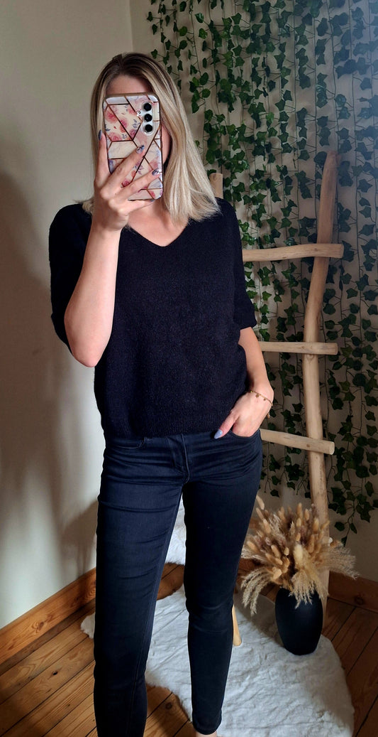 Billy Sweater V-Hals | Zwart