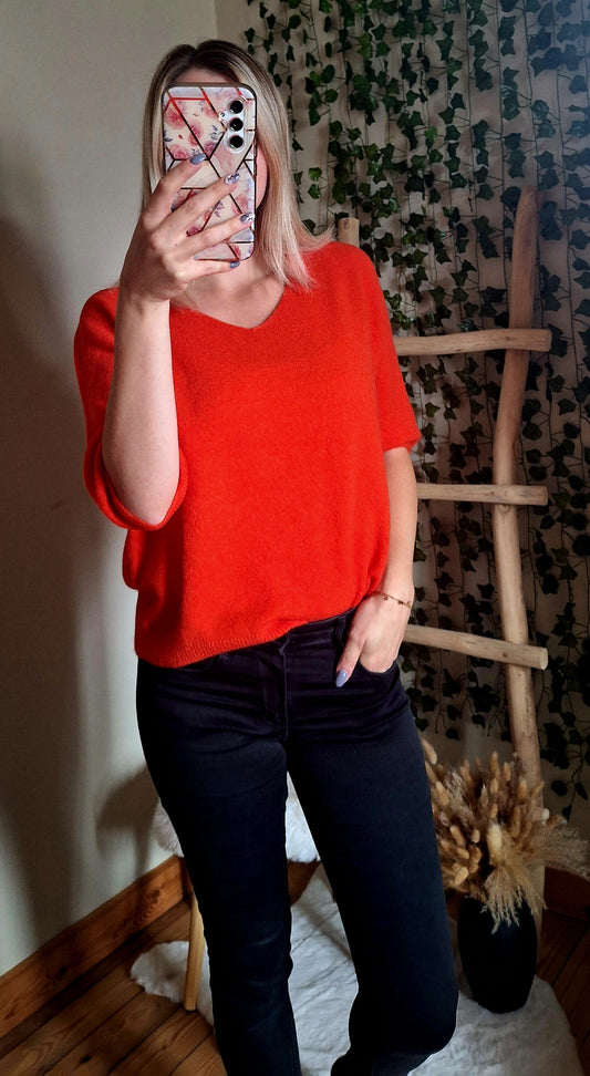 Billy Sweater V-Hals | Oranje