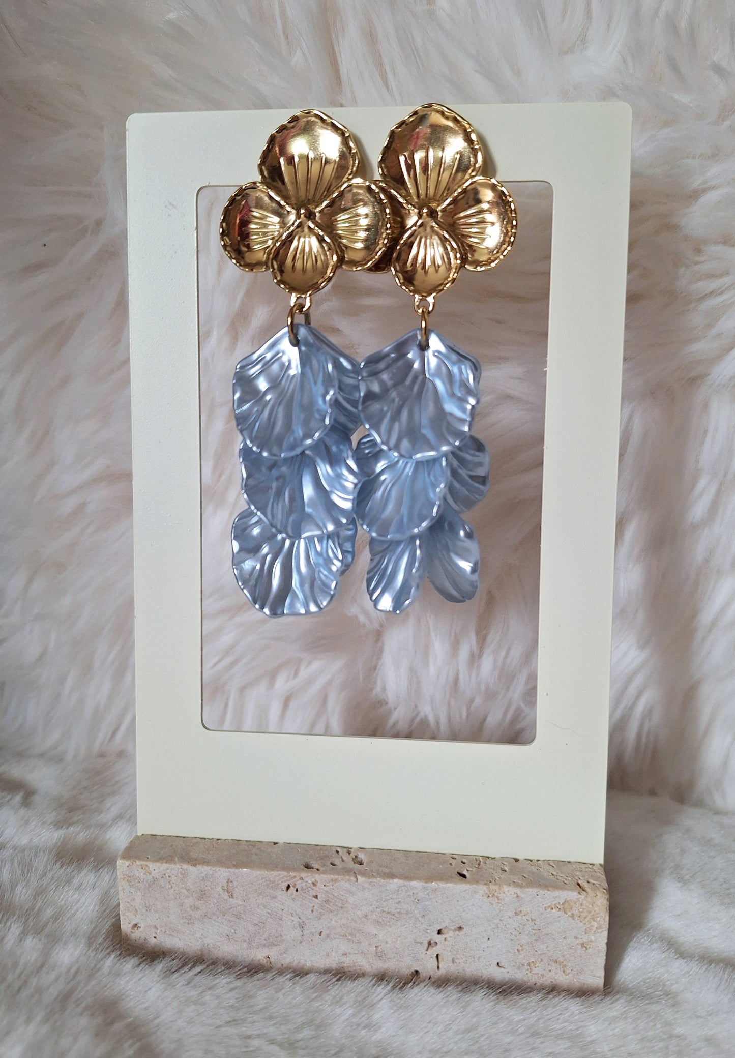 Bloemen Oorbellen | Lichtblauw