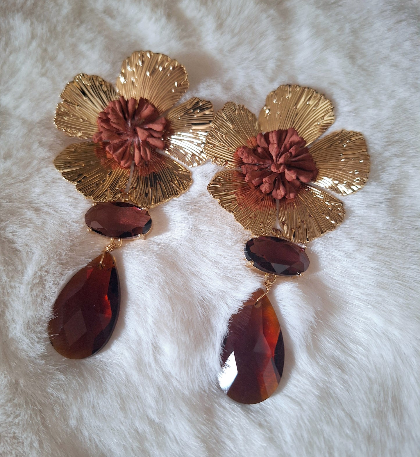 Blooming Oorbellen | Brown