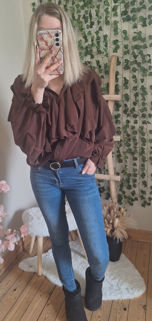 Chiara Ruffle Blouse | Chocolat